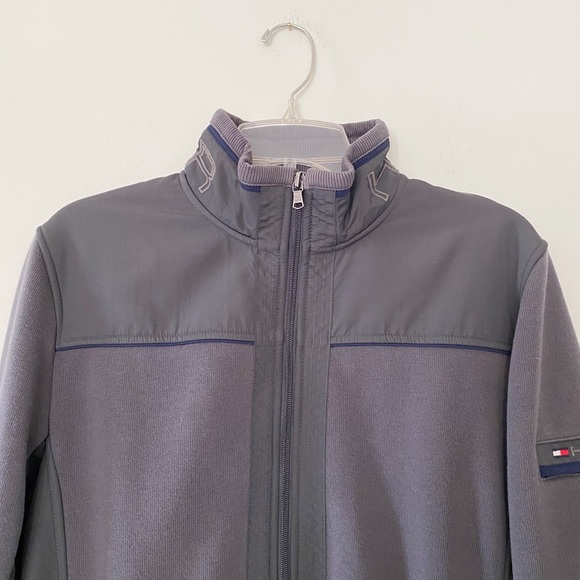 Tommy Hilfiger Jacket Gray & Navy Zip Up - Picture 2 of 10